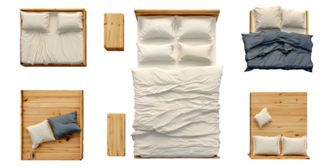 Modern Minimalist Bedroom Furniture Set with Cozy Bedding and Wooden Accents for Home Decor