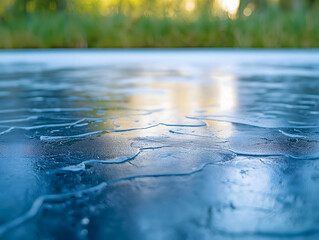 Fototapeta premium Serene Winter Ice Reflection on Tranquil Water Surface