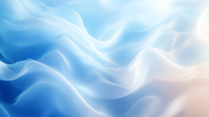 Obraz premium Serene Flowing Waves Background with Soft Blue and White Gradient Layers, powerpoint presentation, business backgrounds and web banners design