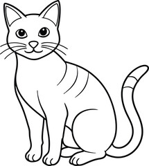 Cute cat concept. Adorable domestic animal sitting. Fluffy tabby brown pet. Lovely kitten stands.