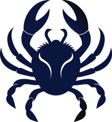 Crab Silhouette Vector isolated on a white background