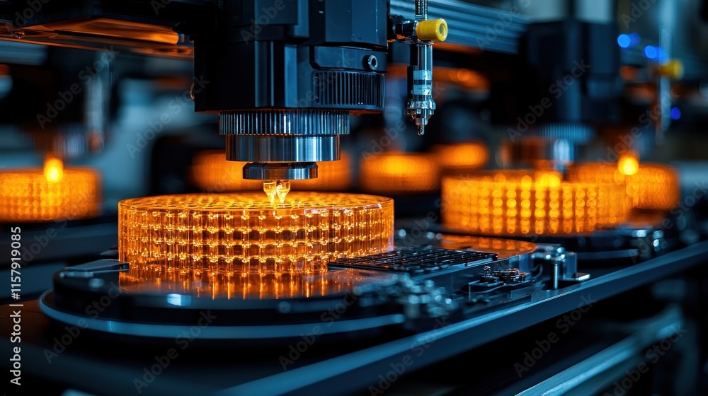 Poster high-tech manufacturing process: precision automation in action