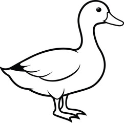 Very simple and minimalist vector graphic of a cute goose.