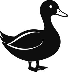 Duck silhouette collection isolated on white background vector illustration