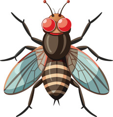 Vector hand drawn illustration of the big fly. 