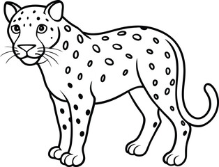 Jaguar outline and symbols. Dark level variety basic exquisite white foundation Leopard animal vector and silhouette
