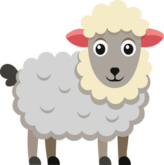 Simple and cute sheep illustration set