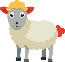 Simple and cute sheep illustration set