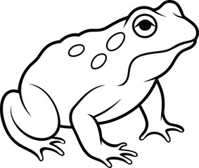 Frogs and toads set of different species in different poses. Different kinds of frogs. Black vector silhouettes