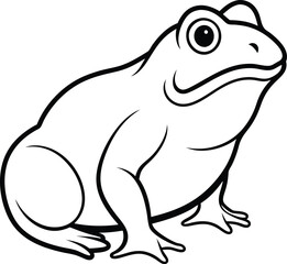 Frogs and toads set of different species in different poses. Different kinds of frogs. Black vector silhouettes