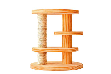 Modern Wooden Cat Scratching Post and Activity Center