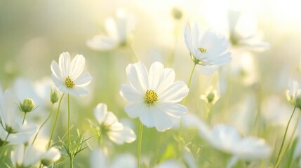 Soft Natural Light in Flower Field