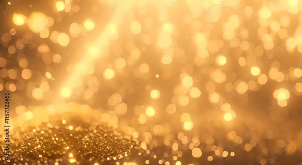 Poster gold glitter background with sparkle shine light confetti abstract motion background shining gold pa