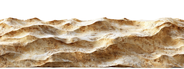 Textured Sand Dunes with Natural Ripples and Patterns Isolated on transparent background