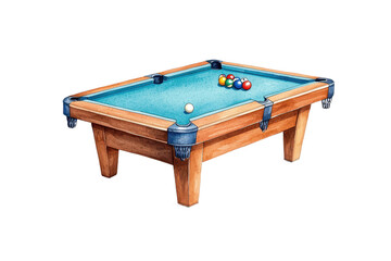 Classic Pool Table with Colorful Balls