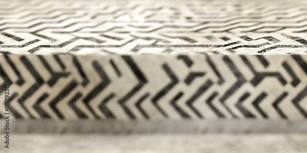 Poster stylish black and white seamless repeat pattern with geometric shapes and lines