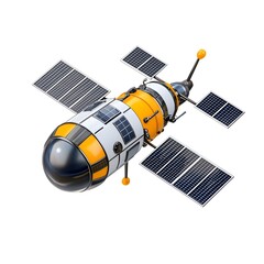 Futuristic Spacecraft with Solar Panels and Vibrant Design