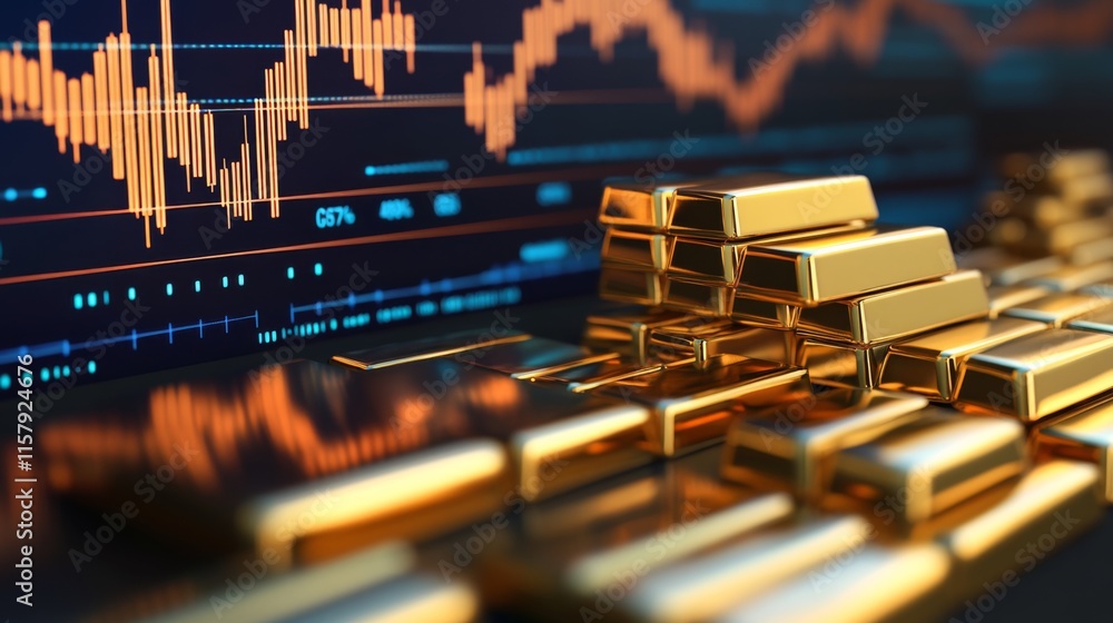 Poster financial futures contracts visualized with rising graphs
