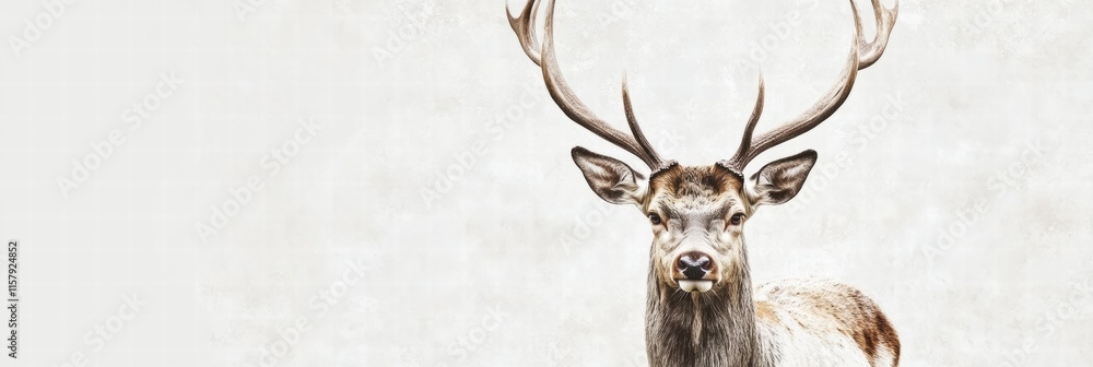 Fototapete elegant deer with branching antlers in a serene environment creating perfect mock up space. generati