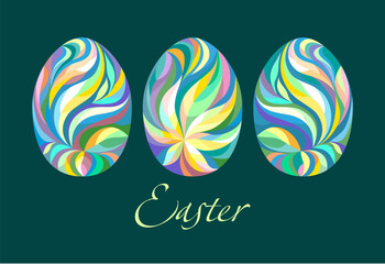 Set of eggs shape frames design. Elements for happy easter day festival design. Collection of geometric oval for product display or text space. Top view. Vector illustration