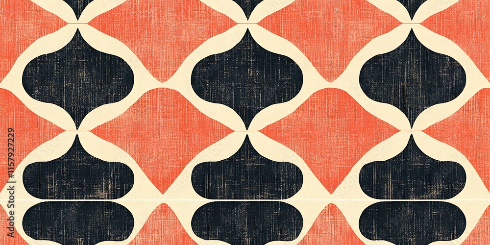 Poster stylish seamless repeat pattern featuring bold shapes in vibrant colors