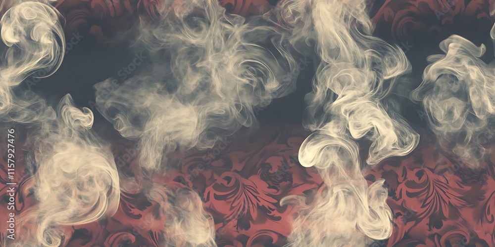 Aufkleber elegant seamless repeat pattern with swirling smoke on a rich background design
