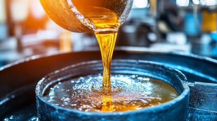 Pouring Molten Gold into Molds in Industrial Setting