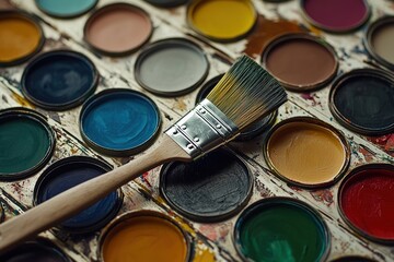 colorful paint can	