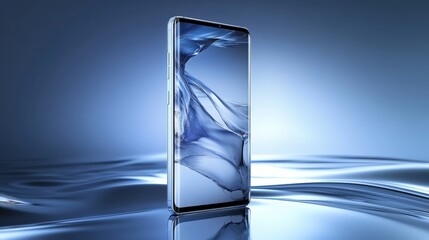 Sleek ultra-thin smartphone showcasing futuristic design and abstract patterns