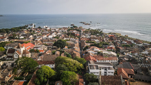 The aerial view of Galle in Sri Lanka