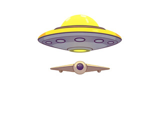 cartoon ufo spaceship on a transparant background