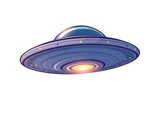 cartoon ufo spaceship on a transparant background
