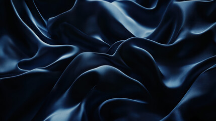 Obraz premium A close-up texture of silky fabric, flowing elegantly with vibrant royal blue tones, smooth highlights and deep shadows adding depth