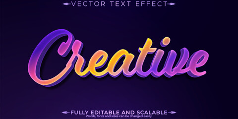 Creative editable text effect, editable modern and design text style