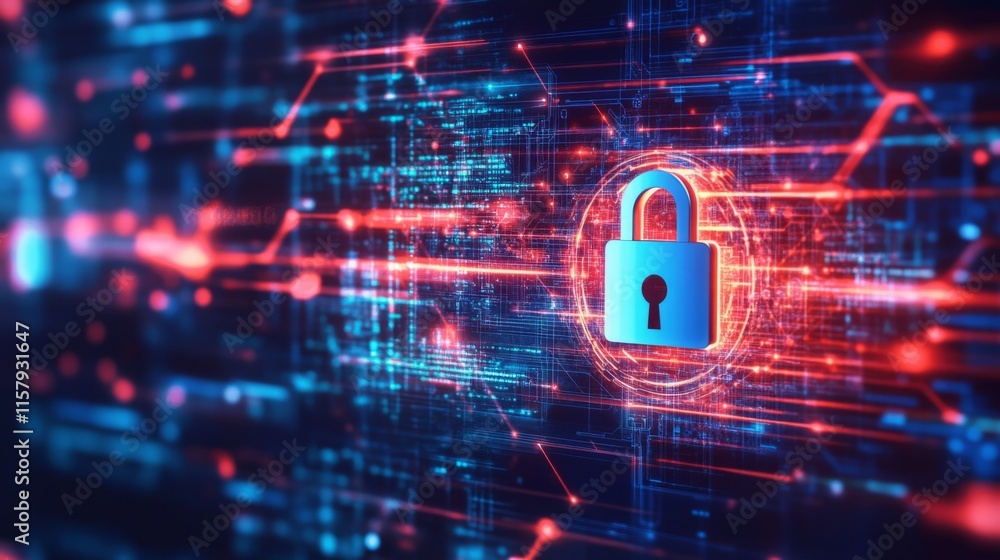 Poster modern digital security concepts and abstract designs