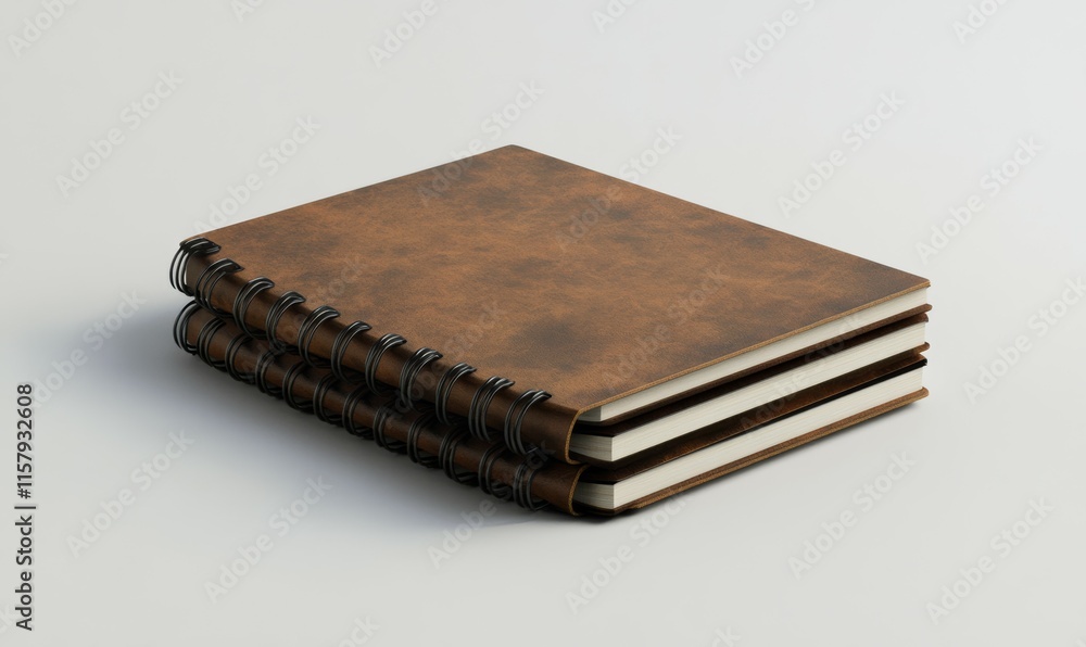 Poster the a4 format spiral binding notebook mockup is rendered in 3d and rendered with three different ang