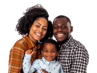 Family father mother son daughter kid studio photo white background