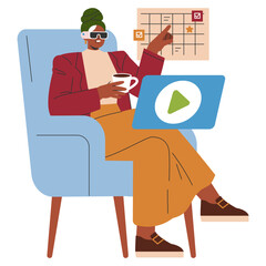 Businesswoman. Flat Vector Illustration