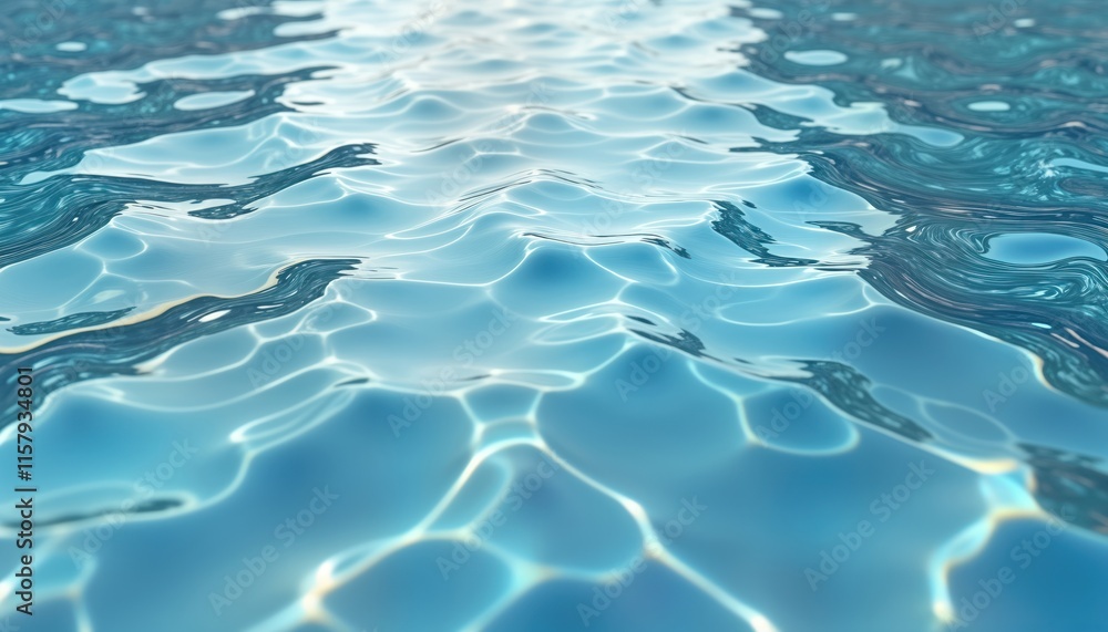 Poster abstract water texture with light blue color. rippled water surface patterns create shapes, curves. 