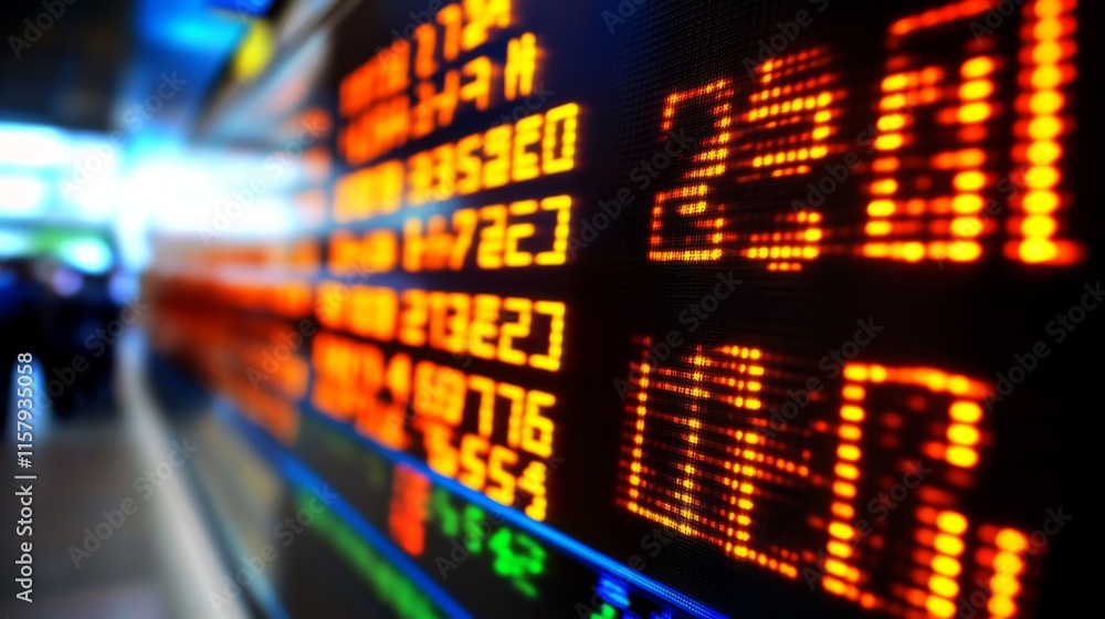 Poster high-resolution financial data display on isolated background