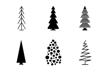 Fototapeta premium New year minimalistic trees 2025