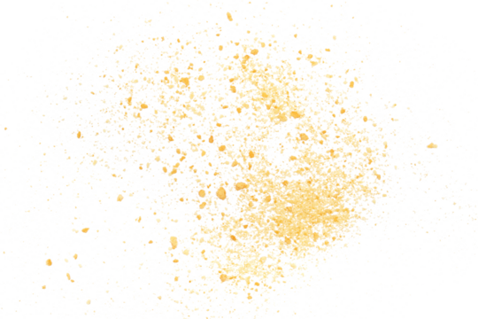 Pile biscuit crumbs flying, isolated on white, clipping path