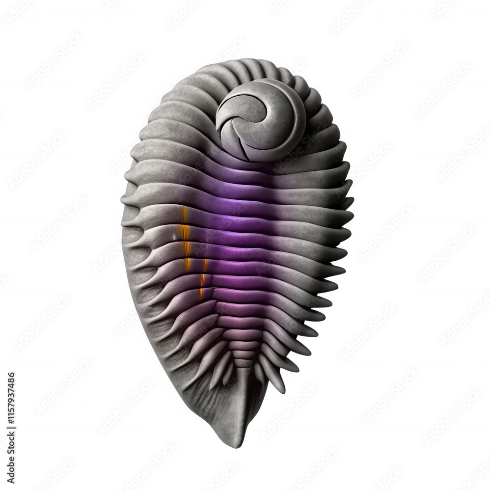 Poster this is a 3d model of a stylized shell with intricate patterns and a gradient of colors. the design 