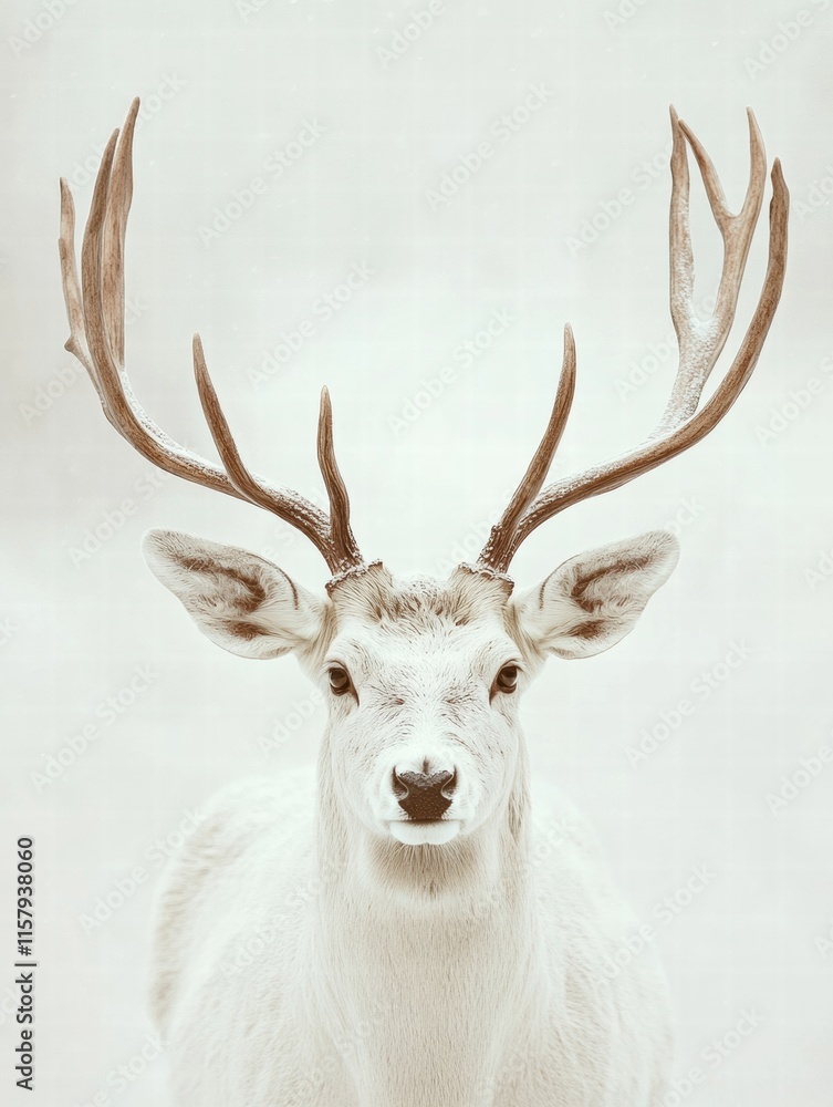 Aufkleber elegant deer with branching antlers in soft light inviting peaceful reflection and creativity. gener