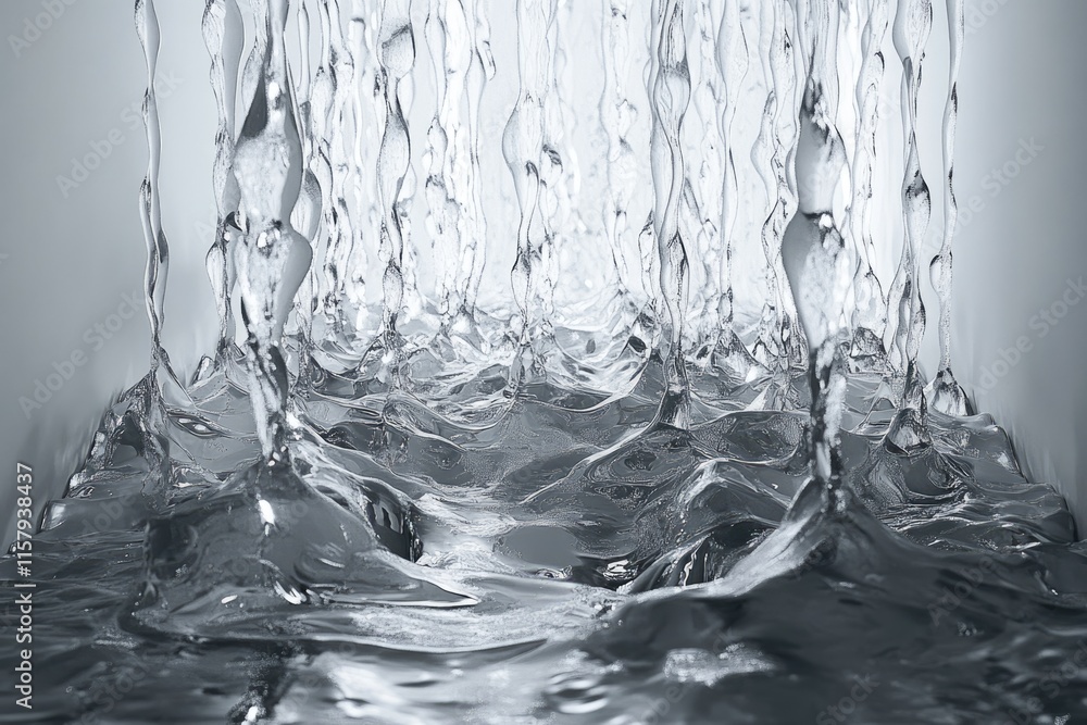 Poster abstract image of cascading water, showcasing the fluidity and texture of liquid.