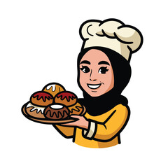 African American Female Chef Vector - Stylish Culinary Character Design