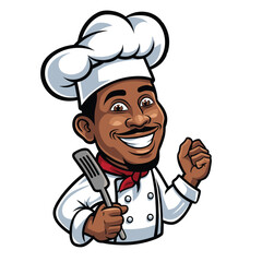 african american chef vector