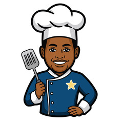african american chef vector