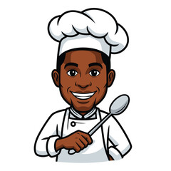 african american chef vector