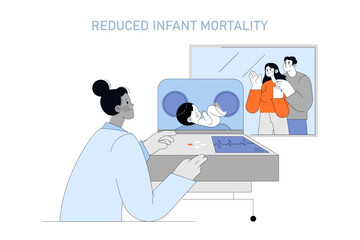 Causes Affecting Human Longevity. Flat Vector Illustration